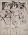 Rick Bartow, <em>3 Hawks</em>, Drypoint, 12 x 10 inches, 2006, Moon & Dog Press, Tokyo, Japan/South Beach, OR<br>Courtesy of the artist and Froelick Gallery, Portland, OR, © Rick Bartow 
