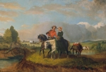 John Mix Stanley, <em>The Wagon Train: Break in the Journey</em>, ca. 1855, Oil on canvas<br>American Museum of Western Art—The Anschutz Collection, Denver, Colorado 