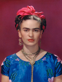 Nickolas Muray<br>
<em>Frida with Blue Satin Blouse</em>, New York<br>
1939, Carbon process print