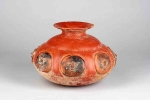 Vessel with human head motif, Comala, Colima, Mexico, ceramic, slip/paint, GM 54.3722