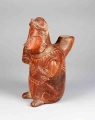 Male figure, Comala variant, Colima, Mexico, ceramic, burnished slip, sgrafitto design, GM 54.3736