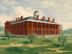 Vinson Lackey<br/>
<i>Cherokee National Female Seminary, near Park Hill</i><br/>
Oil on canvas<br/>
GM 0127.1435