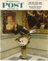 Norman Rockwell, <i>Art Critic</i>, 1955<br />
Magazine cover of <i>The Saturday Evening Post</i>, April 16, 1955<br />
Tear sheet<br />
Norman Rockwell Museum Collection<br />
©SEPS: Licensed by Curtis Licensing, Indianapolis, IN. All rights reserved.<br />
www.curtislicensing.com