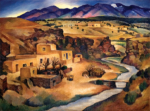 Gene Kloss<br />
<em>Arroyo Hondo, Taos</em><br />
1937, oil on canvas<br />
Collection of Gil Waldman and Christy Vezolles