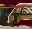 T. C. Cannon (1946–1978, Caddo/Kiowa), <em>New Mexico Genre</em>, 1966. Mixed media on canvas. Institute of American Indian Arts, Museum of Contemporary Native Arts, Santa Fe, New Mexico, <br />© 2018 Estate of T. C. Cannon. Photo by Addison Doty.