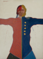 T. C. Cannon (1946–1978, Caddo/Kiowa), <em>Soldiers</em>, 1970. Oil on canvas. Collection of Arnold and Karen Blair. <br />© 2018 Estate of T. C. Cannon. Photo by Scott Geffert.