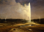 Albert Bierstadt, <i>Geysers in Yellowstone</i>, ca. 1881. Oil on canvas, Buffalo Bill Center of the West, Cody, Wyoming. Gift of Townsend B. Martin. 4.77