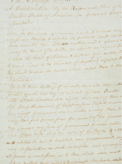 Declaration of Independence at Gilcrease
