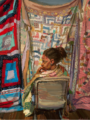 Sedrick Huckaby, <i>She Wore Her Family’s Quilt,</i> 2015, oil on canvas.