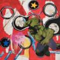 Frank Buffalo Hyde, <i>Hulk vs. the Hydra,</i> 2015, acrylic on canvas, Courtesy of Tansey Contemporary