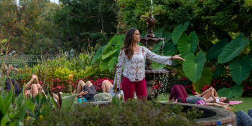 Yoga in the Gilcrease Gardens